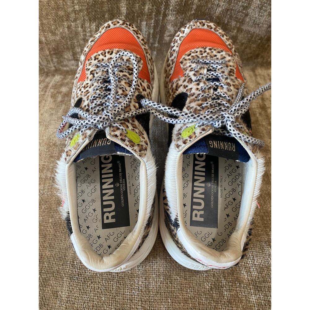 Golden Goose Running Sole Zoo Puzzle Pink Fluo Sneakers EU 38 Italy US 8 Women - Picture 8 of 12
